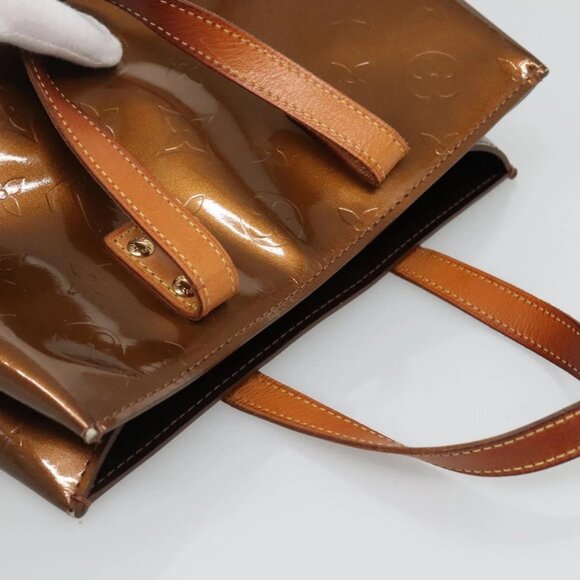 LOUIS VUITTON Monogram Vernis Reade PM Hand Bag Bronze M91146 LV Auth 132465 - Picture 7 of 16